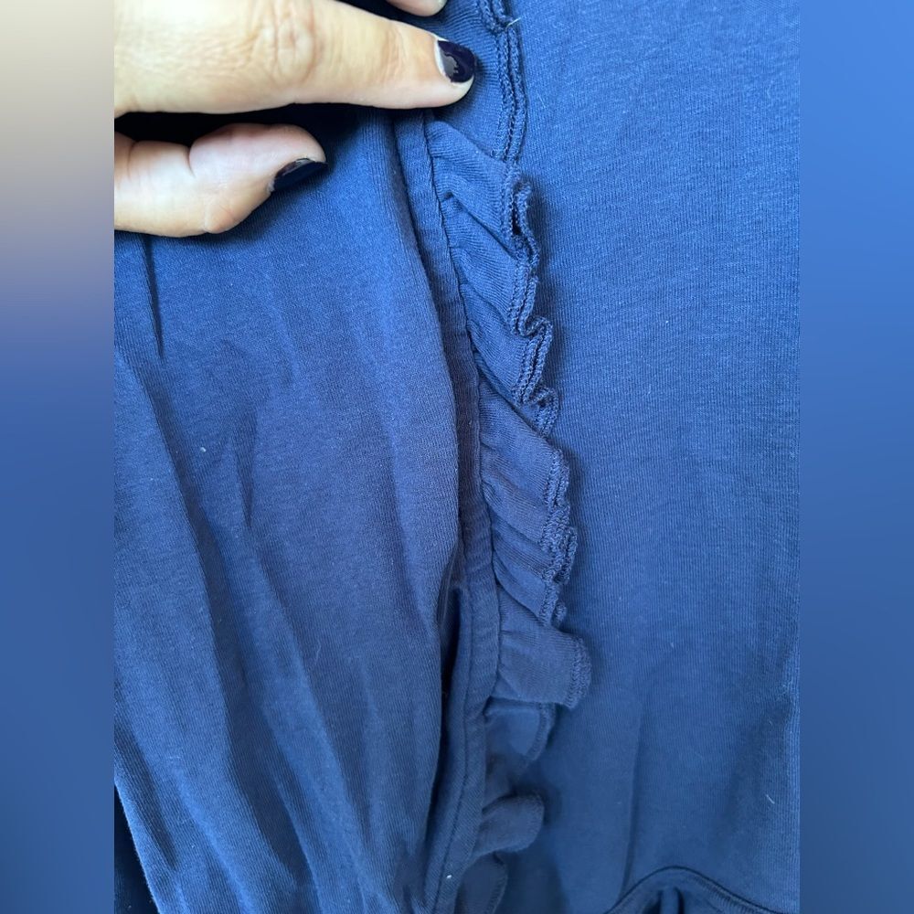 EUC Charter Club Navy Blue Ruffled Cropped Bolero Shrug - Large - Picture 4 of 5